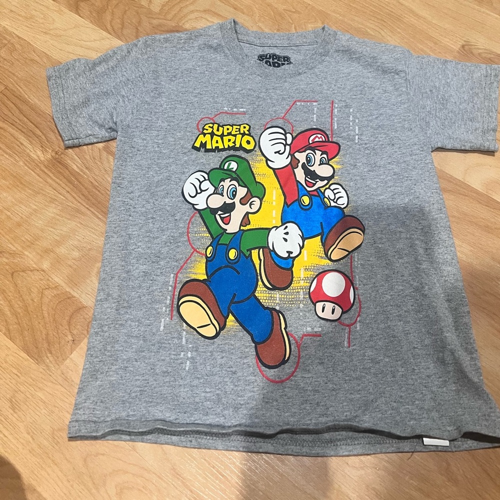 Nintendo Kids Gray T-Shirt-Super Mario